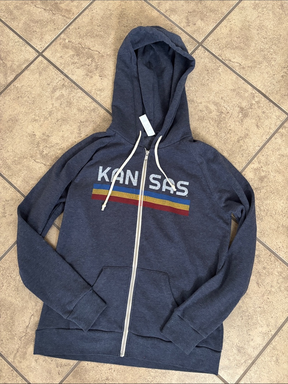 Kansas Theme Zip Up Hoodie Size Medium